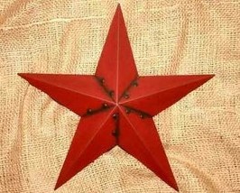12 inch Metal Burgundy Star Country Home Decor - £9.57 GBP