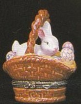 Bunny Rabbit In Basket Hinged Box - $11.00