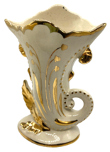 White &amp; Gold Antique Vases Lot of 2 English Porcelain Granny Core Cottage Note: - £31.51 GBP