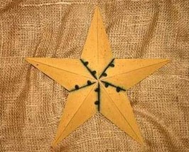 12 inch Metal Mustard Star Country Home Decor - £9.57 GBP
