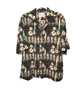 Mens Hawaiian Shirt Sz L Short Sleeve Surf Floral Vent Side Reservoir Wo... - £14.96 GBP