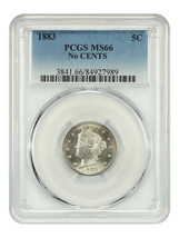 1883 5C PCGS MS66 (No Cents) - £422.50 GBP