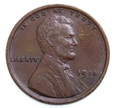 1915 1C Lincoln Cent in Extra Fine+ XF+ Condition Brown Color - €46,74 EUR