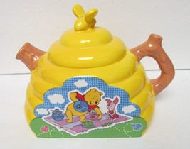 Disney Winnie The Pooh Tea Pot Server Harvest Beehive Ceramic Houston - £70.30 GBP