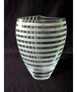 Vintage Crystal Deco Art Glass Vase 9.5&quot; x 7&quot; x 5&quot;  - Made In Krosno, Po... - $40.70 CAD