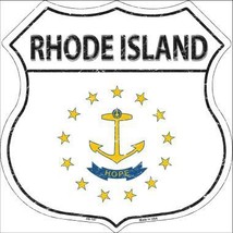 Rhode Island State Flag Highway Shield Metal Sign HS-147 - $27.95