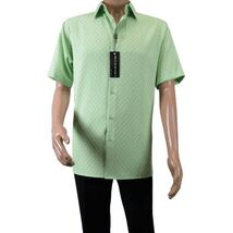 Men Short Sleeve Sport Shirt by BASSIRI Light Weight Soft Microfiber 61991 Green image 2