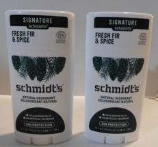 2 Schmidt&#39;s Fresh Fir &amp; Spice Natural Deodorant Brand NEW - £25.07 GBP