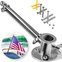 Anley Boat Flagpole Kit with Flag Pole and Mounting Base Marine Grade Mount - £41.82 GBP