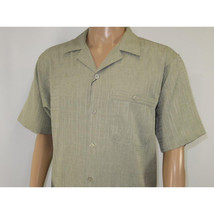 Men 2pc Walking Leisure Suit Short Sleeves DREAMS Plaid Satin 253-04 Sage Green image 4