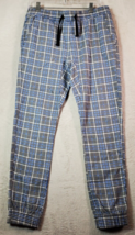 Fresh Prints of Bel Air Twill Pants Men Medium Blue Gray Plaid Cotton Dr... - $15.27