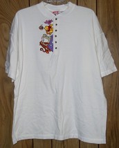 Winnie The Pooh Henley Shirt Embroidered Vintage Disney Mickey Inc. Size... - £62.75 GBP