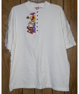Winnie The Pooh Henley Shirt Embroidered Vintage Disney Mickey Inc. Size... - $1,494.37 MXN