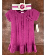 Wonder Kids Sweater Dress Purple Infant Girls 18mo Matching Headband NWT - $19.75