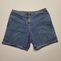 NY Jeans Womens  Jean Shorts Size 10 Side Slit Hem Medium Stone Wash - $10.88