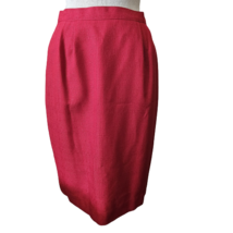 Red Knee Length Pencil Skirt with Pockets Size 8 Petite - £19.73 GBP