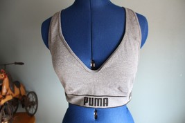 Puma Women&#39;s Gray Cross Back Seamless Adjustable Straps Sports Bra ~L~ 74751 - £8.17 GBP