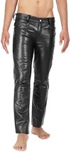 Leather Pants Pant Men Biker Real Jeans Style Trouser Trousers Slim Fit Black 17 - $42.08+