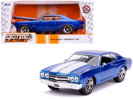1970 Chevrolet Chevelle SS Candy Blue with White Stripes &quot;Bigtime Muscle&quot; 1/24 D - £31.77 GBP