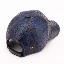 Boss Navy Blue Python Leather Cap image 9