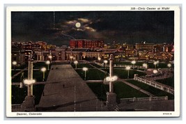 Civic Center Night View Denver Colorado CO UNP WB Postcard R11 - £2.82 GBP