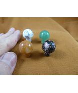 (Y-MUSH-1) 4 Mushrooms gemstone pink green white orange carving mushroom... - $11.84