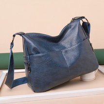 Soft PU Leather Large Capacity Women Shoulder Bag Solid Color Elegant Messenger  - £37.93 GBP