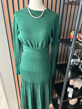 FINCATI Women Dresses Audrey Spring Autumn Belt Fitted Long cashmere &amp; w... - $84.15