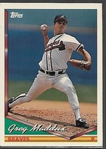 1994 Topps Greg Maddux Baseball Card #499 Atlanta Braves - £1.58 GBP