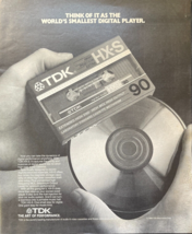 1987 TDK Cassette Tape Vintage Print Ad World&#39;s Smallest Digital Player ... - $14.45