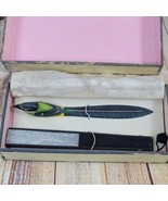 Vintage Oriental Gift Set Carved Wooden Letter Opener and Paper Folding ... - £14.14 GBP