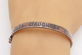 CAROLEE 925 Sterling Silver - Vintage Daughter Stamped Bangle Bracelet - BT1831 - £67.23 GBP