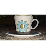 Noritake Up-sa Daisy Cup &amp; Saucer MCM Progression Vintage Blue &amp; White - $300.11 MXN