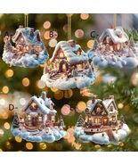 Snow Village House Ornaments With Christmas Tree Xmas Hanging Pendants 5... - $14.85