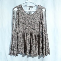 AEO Soft and Sexy Women&#39;s Size S Top Floral Pale Pink Cold Shoulder  - £18.45 GBP