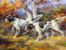 Framed canvas art print giclée Hunting Dogs pointers setters - £30.92 GBP+