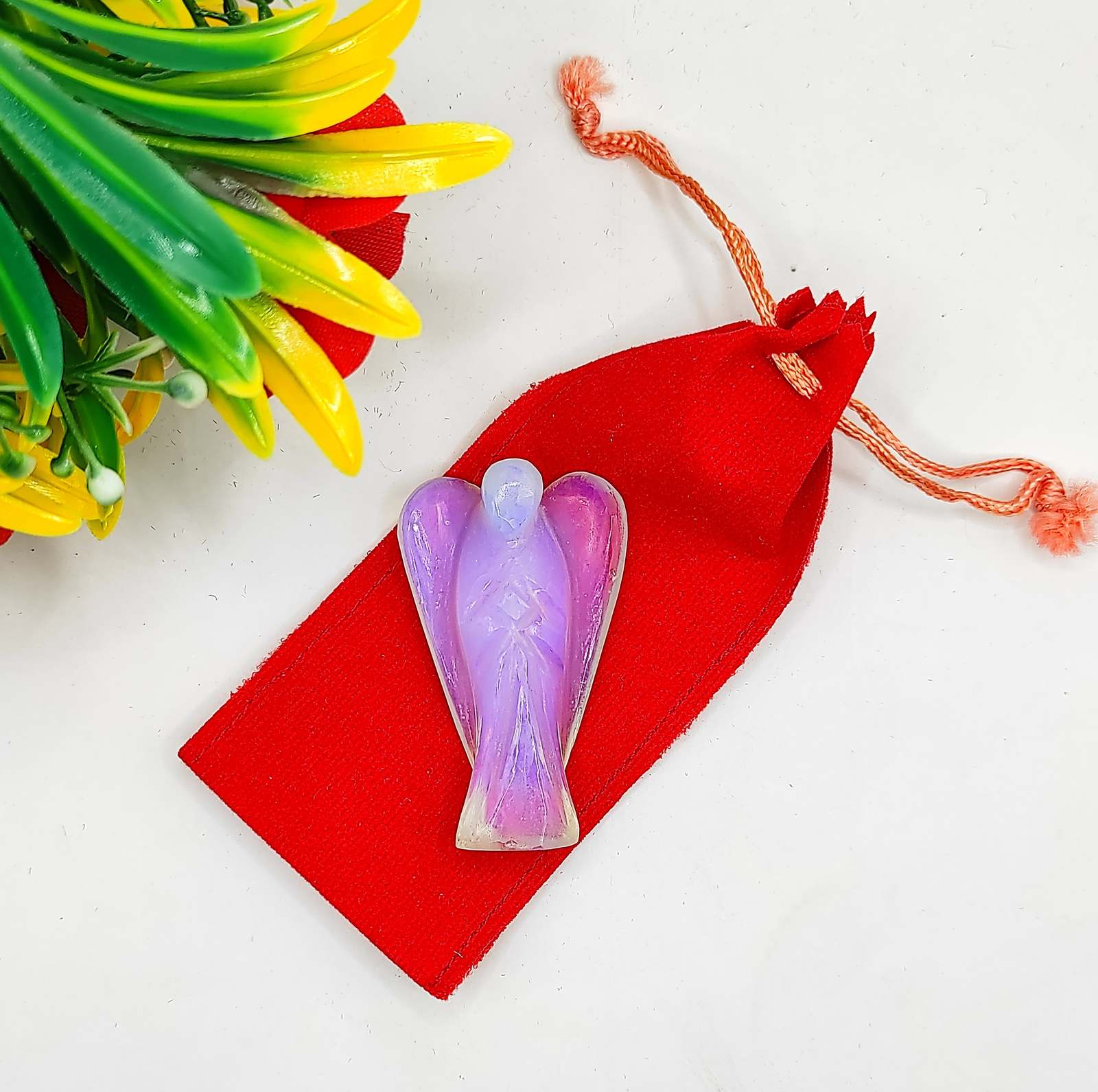 Opalite Angel 2 Inches, Guardian Angels-Pack Of 1 with Velvet Pouch - $45.00