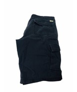 Sean John Mens Y2K Cargo Jean Shorts Baggy Black Size 36&quot; Missing Button - £22.29 GBP