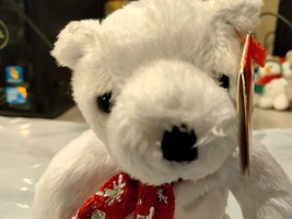Ty Jingle Beanies Christmas Holiday Ornament 2000 Holiday Teddy White Bear - £7.06 GBP
