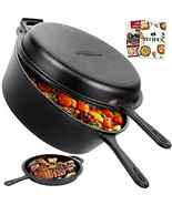 Cast Iron Dutch Oven with dual use Skillet lid for Oven, Induction, Elec... - €130,55 EUR