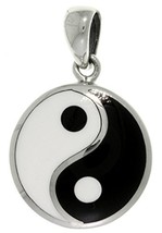 Jewelry Trends Yin Yang Black and White Balance Symbol Sterling Silver Tao Penda - £31.31 GBP
