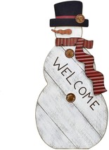 Wood Rustic Snowman Table Top Decoration  Welcome Sign Table Centerpiece... - £18.99 GBP
