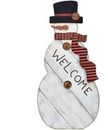 Wood Rustic Snowman Table Top Decoration  Welcome Sign Table Centerpiece... - £18.99 GBP