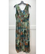 Rabbit Rabbit Rabbit Petite Maxi Dress Sz 12 Aztec/Tribal Pattern Green/... - £14.65 GBP
