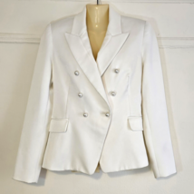 Camilla and Marc Past Love Double Breasted White Pearl Blazer Jacket Size 6 - £99.06 GBP