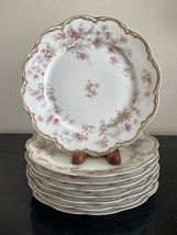 Antique Theodore Haviland Limoges Set of 8 Salad or Dessert Plates 8 3/8&quot; - £178.05 GBP