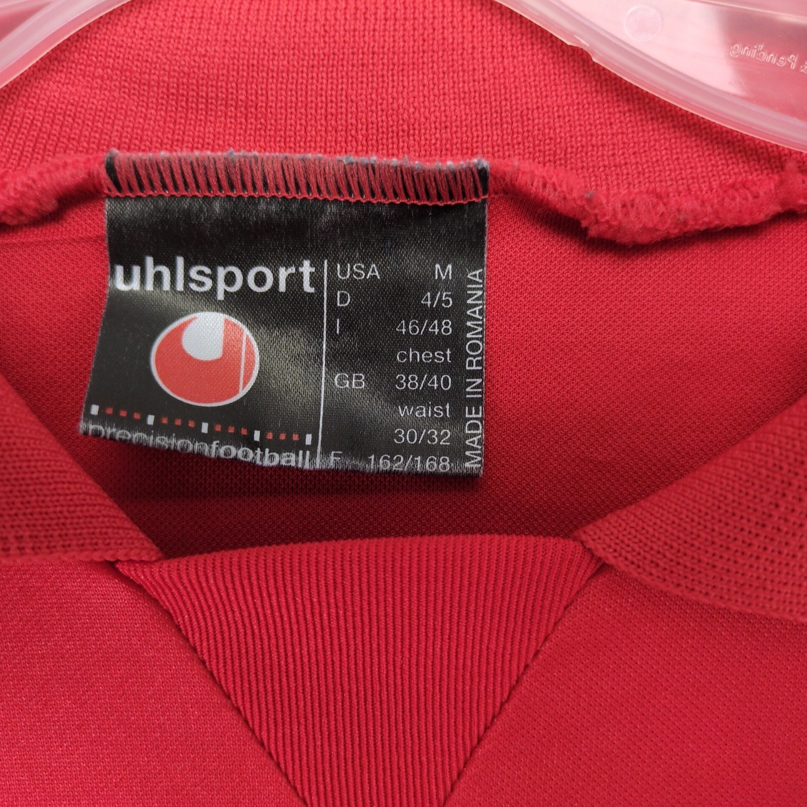 Vtg 90s Uhlsport Soccer Goalkeeper Jersey Men's M Orange Red Elbow Pads Collar Item image 7