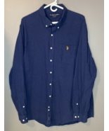 U.S. Polo Assn. Long Sleeve Navy Blue Button Down Collard Shirt Men&#39;s Si... - £11.03 GBP