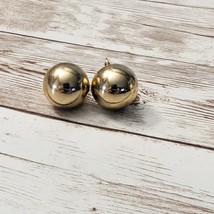Vintage Clip On Earrings 0.75&quot; Gold Tone Ball - £11.05 GBP
