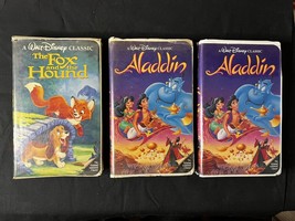 Lot of 6 Disney Black Diamond VHS Movies 101 Dalmatians Fox &amp; The Hound Aladdin - £19.98 GBP
